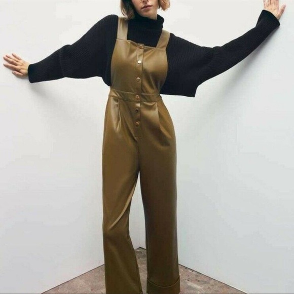 Zara FAUX LEATHER OVERALL - Picture 8 of 11